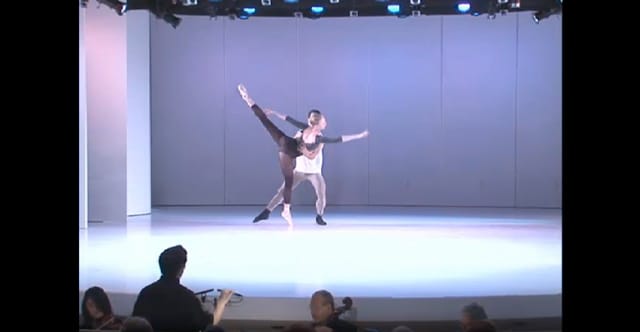 Still from "New York City Ballet: Choreography by Justin Peck with Music by Sufjan Stevens" on Works & Process at the Guggenheim (screenshot via Works & Process) 