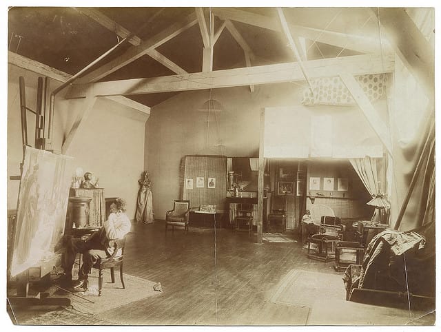 Henry Ossawa Tanner in his Paris studio (ca. 1920) (via Smithsonian Institution)