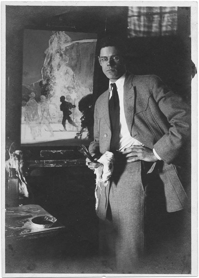 Painter Charles Shepard Chapman in his studio (ca. 1920) (via Smithsonian Institution)