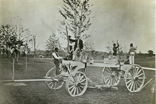 Tree Moving Machine, Prospect Park (via New-York Historical Society)