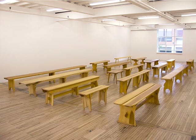 "Francis Cape: Utopian Benches," installation view at Murray Guy (photo via murrayguy.com)