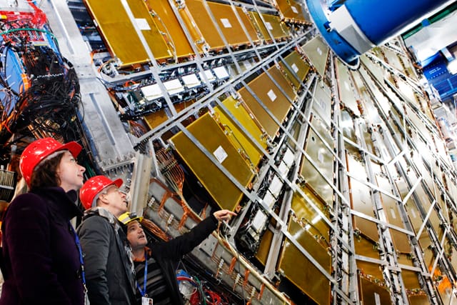 Choreographer William Forsythe in the ATLAS cavern at CERN as part of the Arts@CERN program (photograph Claudia Marcelloni)