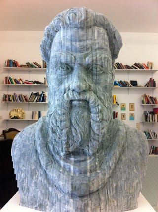 Long-Bin Chen, "Renaissance Man II (Michelangelo)” (2012), magazines, 30 x 22 x 12 in (click to enlarge)