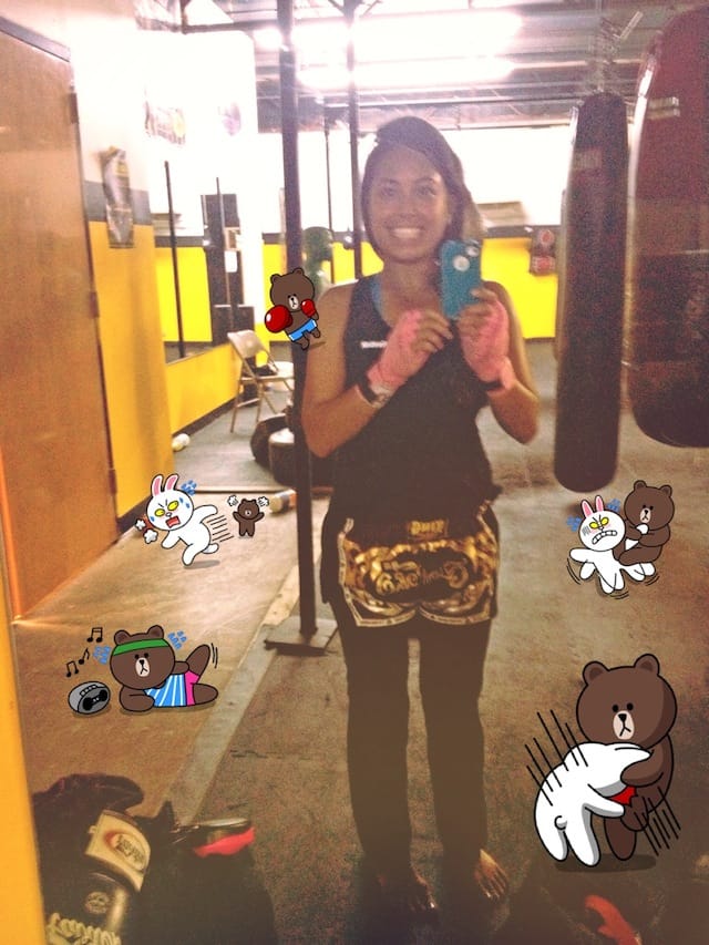 Selfie by Diana Cruz: "Muay thai fighters *do* smile."