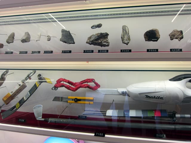 Tom Sachs' Mars excavation tools and rocks from his Park Avenue Armory exhibition