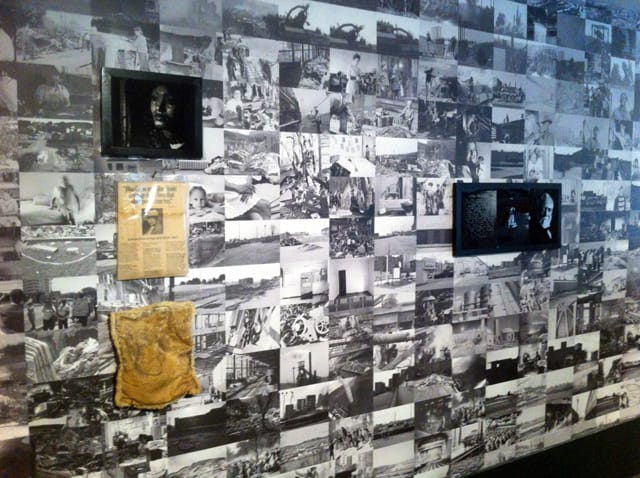 LaToya Ruby Frazier, installation view of site-specific wallpaper (2013) at the Brooklyn Museum (all photos by the author for Hyperallergic)