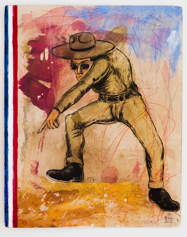 Raúl Gonzalez, "Employee of the Month" (2012), mixed media on paper