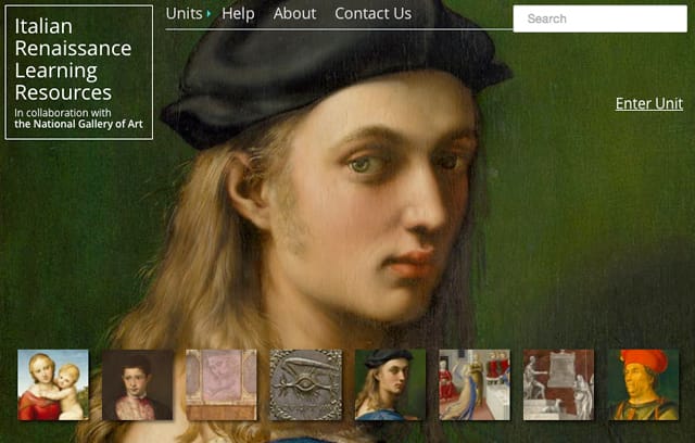 Italian Renaissance Site (screenshot by the author)