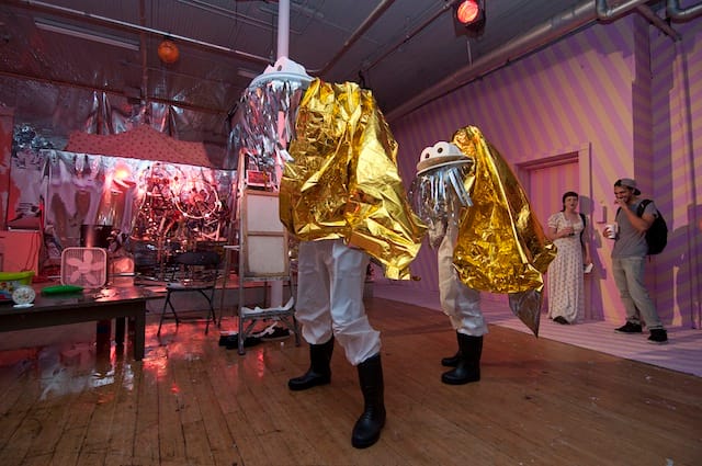 Installation shot from the closing of "No Vacancy"