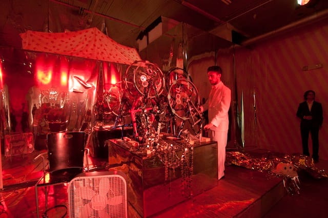 Installation shot from the opening of "No Vacancy"