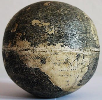 Ostrich egg globe (courtesy Washington Map Society)
