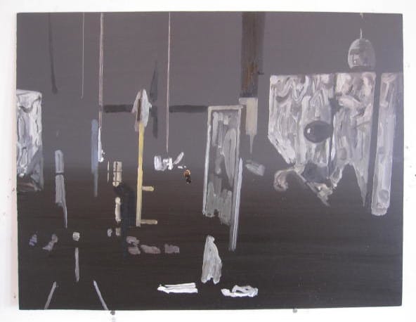 A painting in Richard Walker’s studio