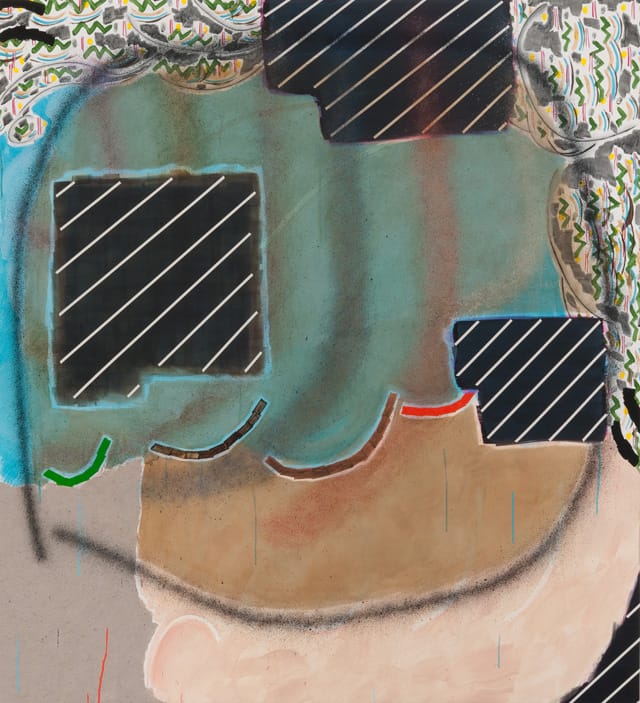 Allison Miller, "Untitled" (2013), pil, acrylic dirt and pencil/ canvas, 66 x 60 in.