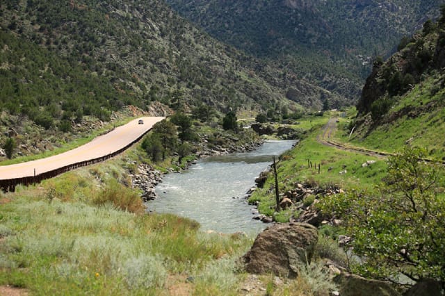 A stretch of the Arkansas River in Colorado where "Over the River" would be installed (photo courtesy ROAR)