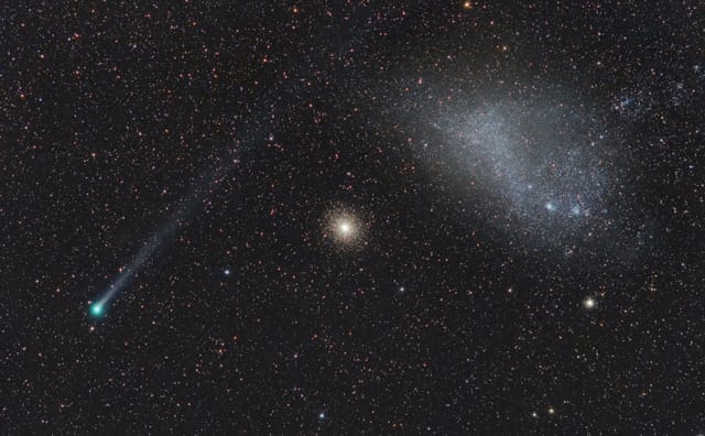 Cosmic Alignment Comet Lemmon, GC 47 Tucanae, and the SMC © Ignacio Diaz Bobillo Highly Commended - Our Solar System Category