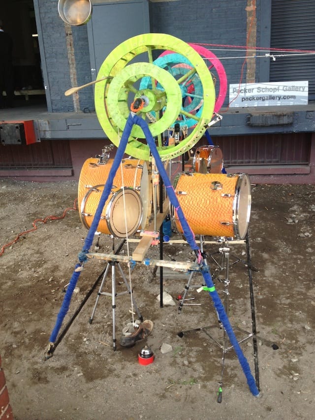 Bike instrument located just outside of the warehouse space