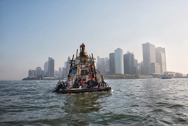 The raft Alice rounding the southern tip of Manhattan, 2008