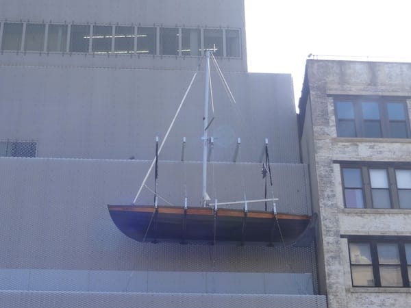 A new Chris Burden on the facade of the New Museum (image via blogs.artinfo.com)