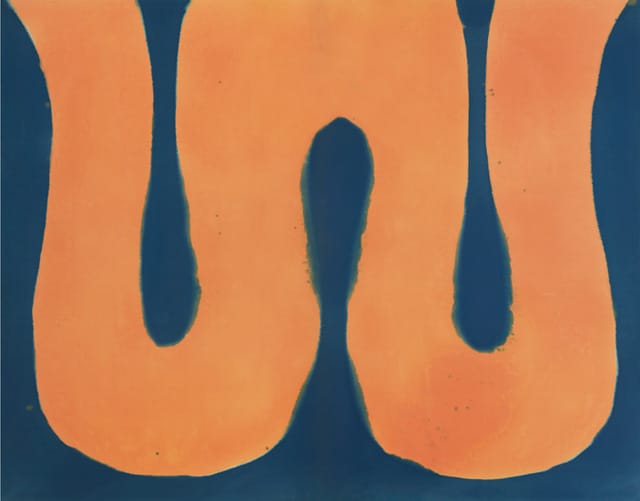 Paul Feeley, "Caligula" (1960), oil-based enamel on canvas, 81 1/2 x 105 inches (all images via Garth Greenan Gallery)