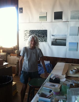 Pat de Groot in her studio (click to enlarge) (photo by the author for Hyperallergic)