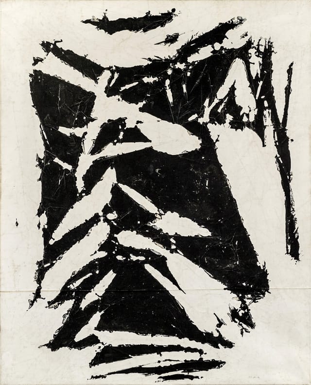 Simon Hantai, "Laissée" (1981–1994), acrylic on canvas, 77 ¼ x 62 in. (image courtesy Paul Rodgers/ 9W Gallery, Photo: Francois Bisi)