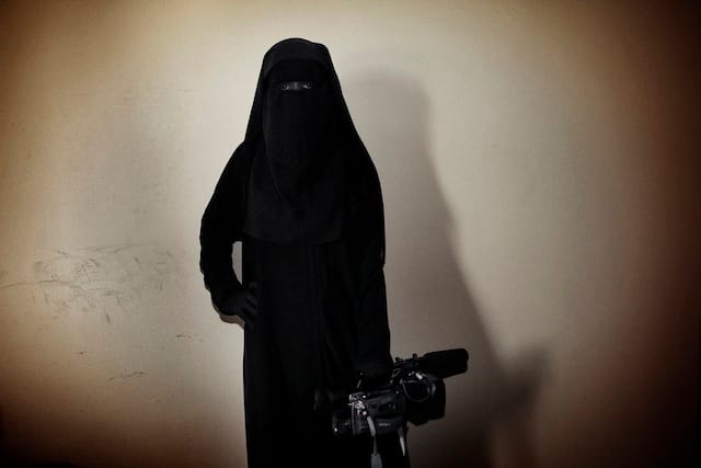 Tanya Habjouqa, from the series "Women of Gaza." Caption: "Deema Aydieh is determined to pursue her career in journalism, against the odds."
