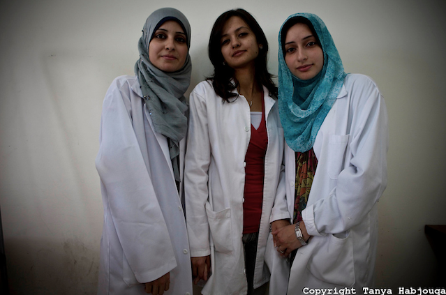 Tanya Habjouqa, from the series "Women of Gaza." Caption: "While these medical students at Al Azhar University of Gaza dream of furthering their studies abroad, they want to practice medicine in Gaza once qualified."