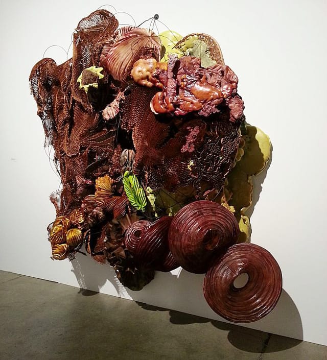 A Judy Pfaff wall sculptureat Carl Solway Gallery