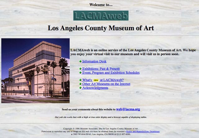 Los Angeles Museum of Art, 1997 (via archive.org)