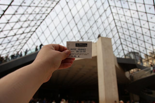 A real Louvre entry ticket (photo by J. Hendron, via Flickr)