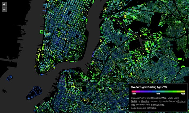 Five Boroughs: Building Age NYC (screenshot from bdon.org/)