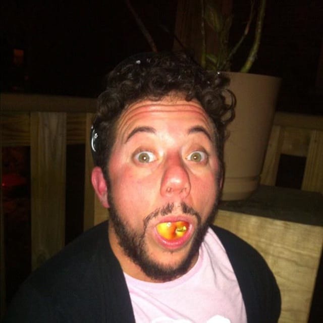 Oli Rodrigeuz with entire apple in his mouth