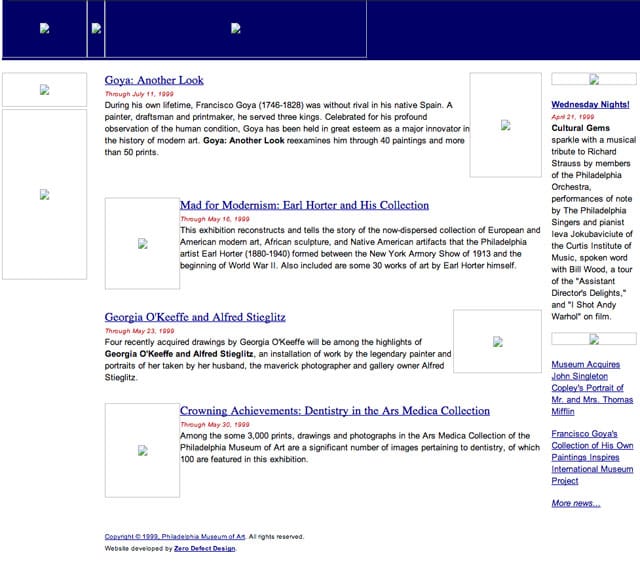 The Philadelphia Museum of Art, 1998 (screenshot via archive.org)