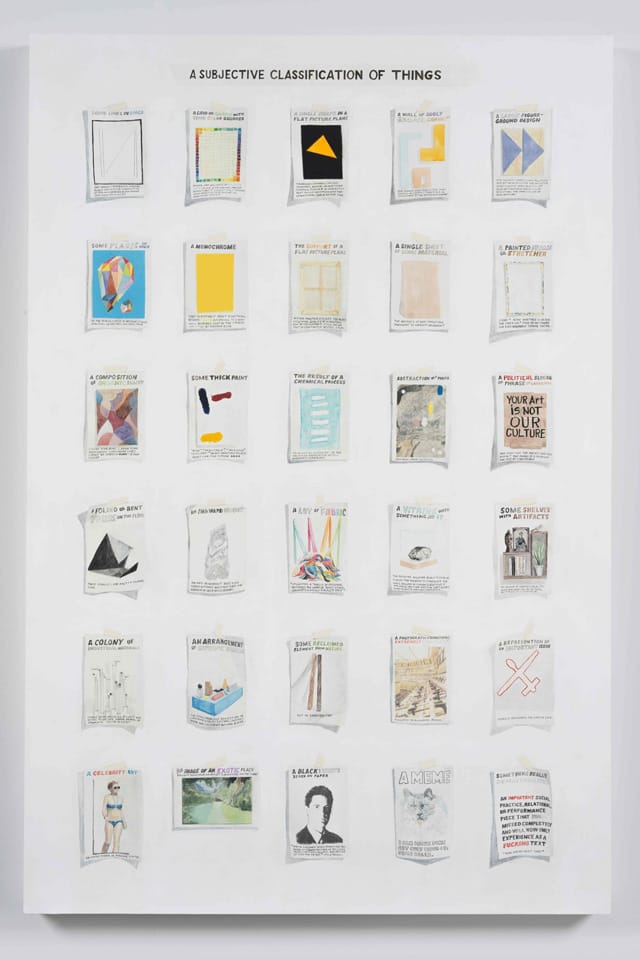 Williams Powhida, "A Subjective Classification of Things" (2013) (click to enlarge)