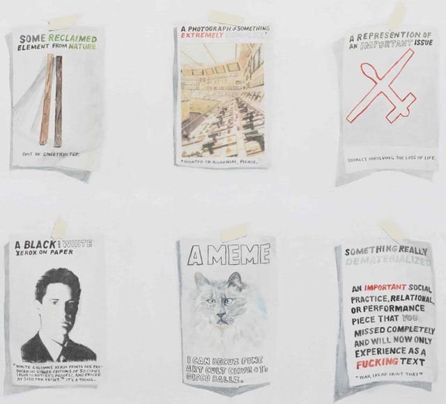 Detail of William Powhida's "A Subjective Classification of Things" (2013) (all images courtesy the artist and Charlie James Gallery)