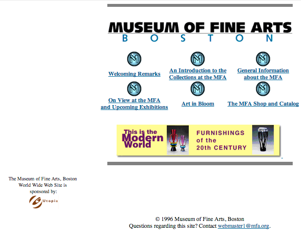 The Museum of Fine Arts, Boston, 1997 (screenshot via archive.org)