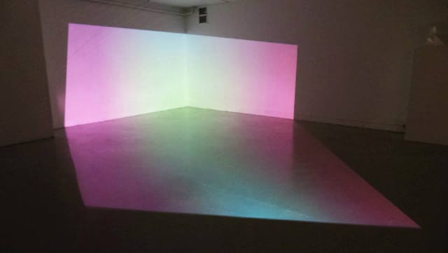 Anne Senstad, "Spatial Projection: Colour Synethesia, Variation IV, Silent Version, DV" (2013), installation view in "State of Space" at SALT (Saltarelli Salong)