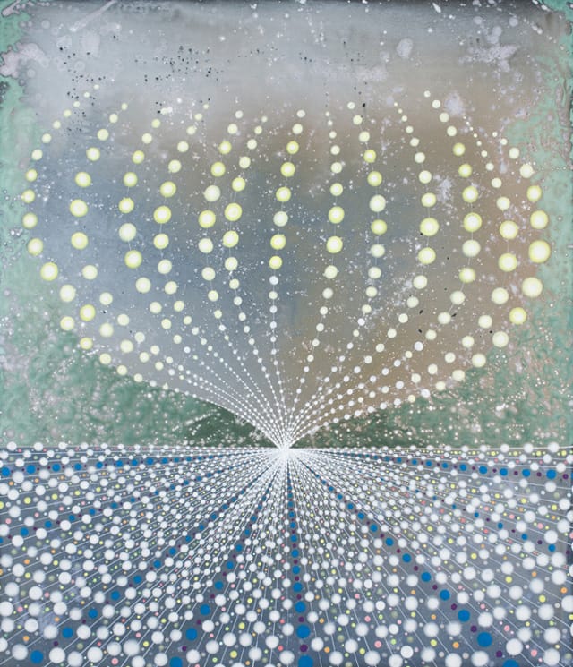 Barbara Takenaga, "Sphere/Horizon" (2012), acrylic on linen, 42 x 36 inches (all images courtesy DC Moore Gallery)