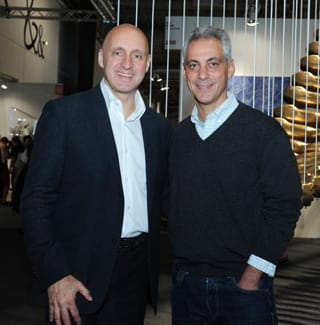 Nothing says successful event like when the Mayor shows up. Here Expo Chicago's  Tony Karman with Chicago Mayor Rahm Emanuel.