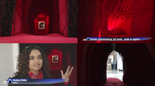 This week, artist Reshma Chhiba's "Giant Walk-In Vagina” at a former Apartheid-era women’s prison in Johannesburg has been making waves. The walk-in installation features screams. “It’s a screaming vagina within a space that once contained women and stifled women. It’s revolting against this space... mocking this space,” Ms Chhiba says of the work. (more at the Independent and AFP's YouTube channel)