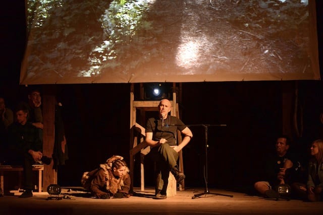 WOLF performance in "The Unreliable Bestiary" (2013). Image courtesy of Deke Weaver.