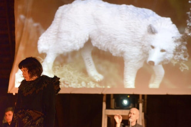 WOLF performance in "The Unreliable Bestiary" (2013). Image courtesy of Deke Weaver.