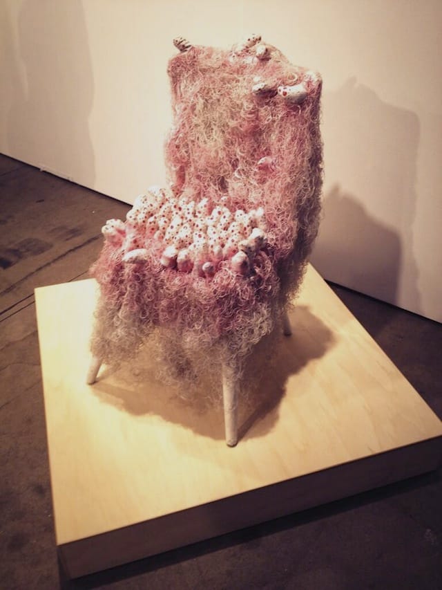 Yayoi Kusama, "Pollen" (1984). Mixed media on chair, 34 x 19 x 23 inches