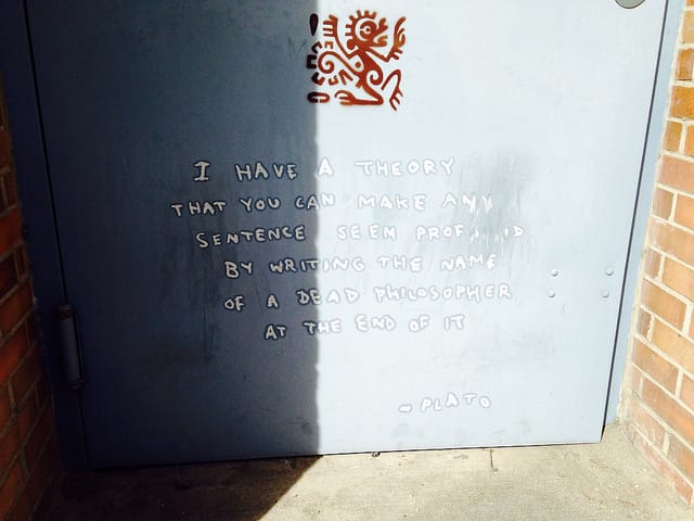 A close up of the new Greenpoint Banksy before it was covered up. (photo by the author for Hyperallergic)