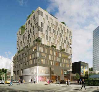 A rendering of the BAM North Site II (courtesy Dattner Architects / Bernheimer Architecture, via Curbed) (click to enlarge)