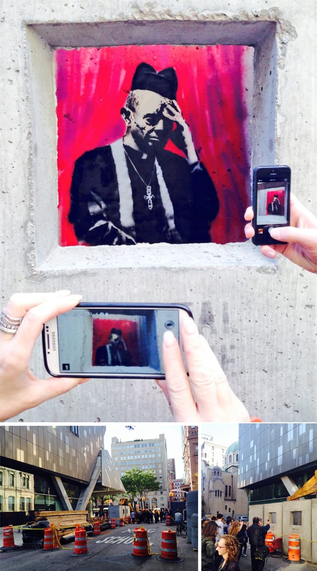 The East Village Banksy on East 7th Street and Third Avenue (all photos by the author for Hyperallergic unless otherwise noted)