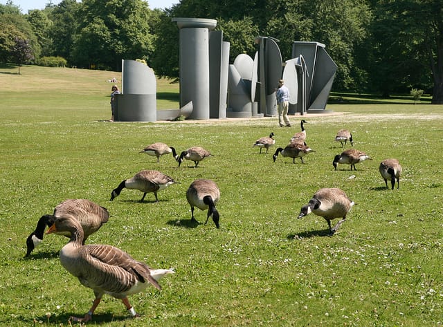 Sculpture by Anthony Caro in Yorkshire Sculpture Park. The artist passed away this week. (photograph by UncleBucko/Flickr user)