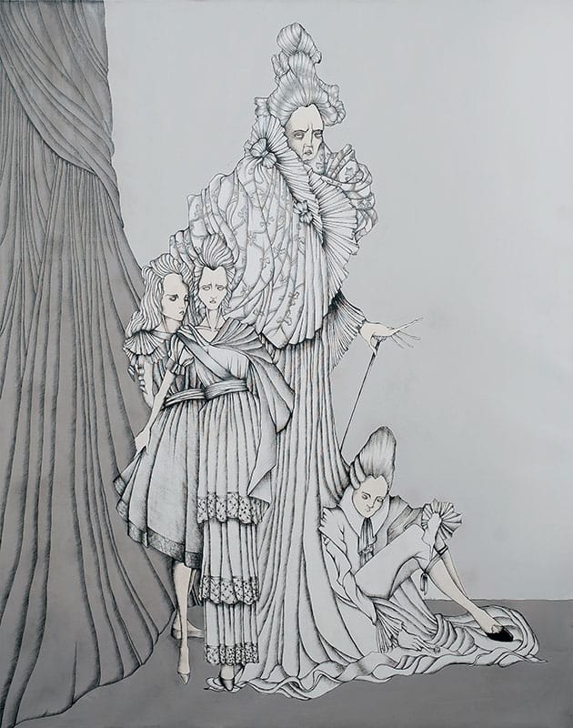 Daniele Davitti, "Atlante" (2013), acrylic, ink, and graphite on canvas, 70" x 55" (all images courtesy the artist)