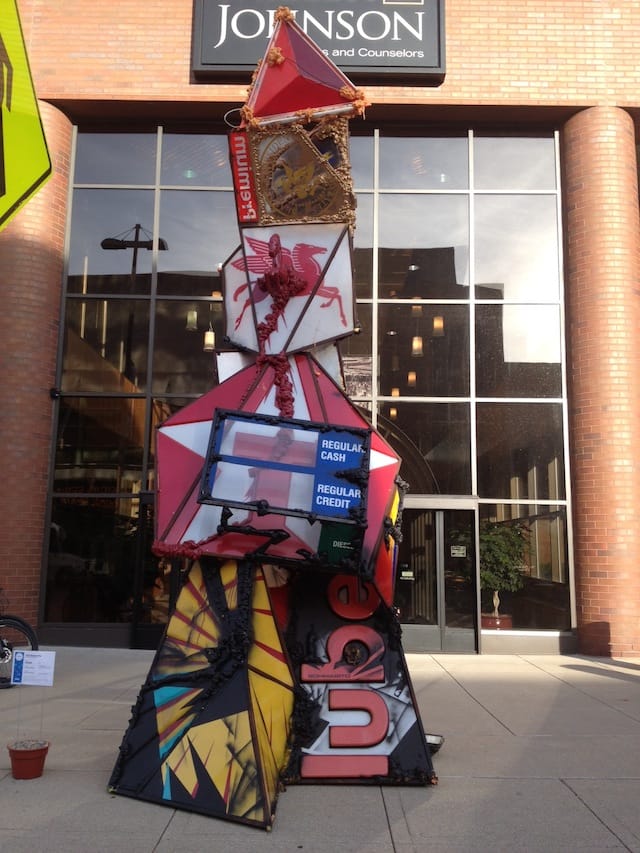 Mark Bommarito, "Petroleum Empire," steel and petro signs.