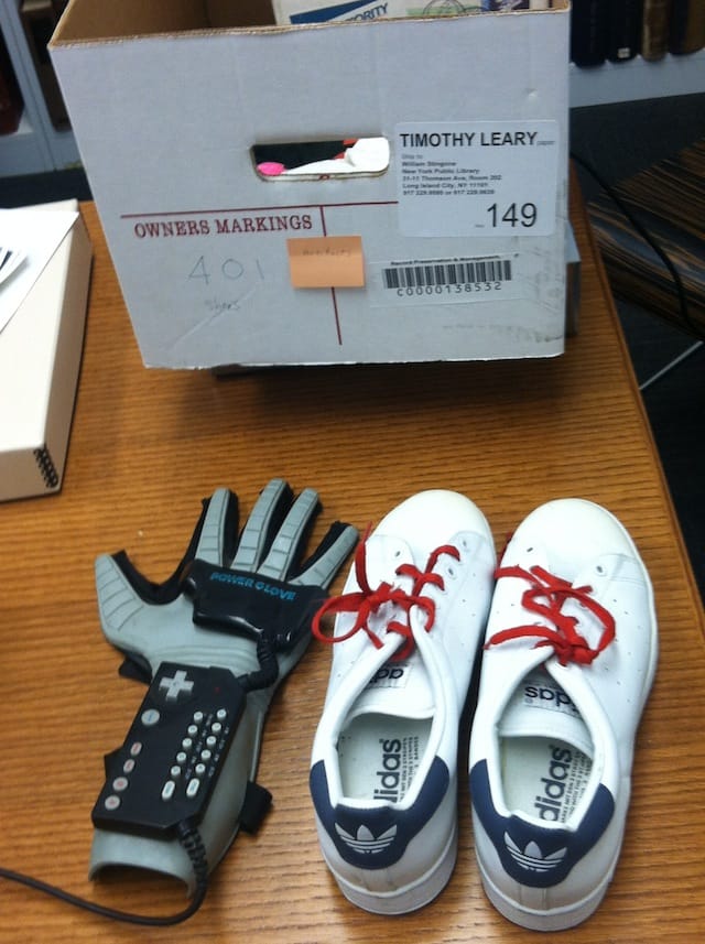 Photos Courtesy of The New York Public Library, Manuscripts & Archives Division: Timothy Leary's Nintendo Power Glove and Sneakers from NYPL Collection